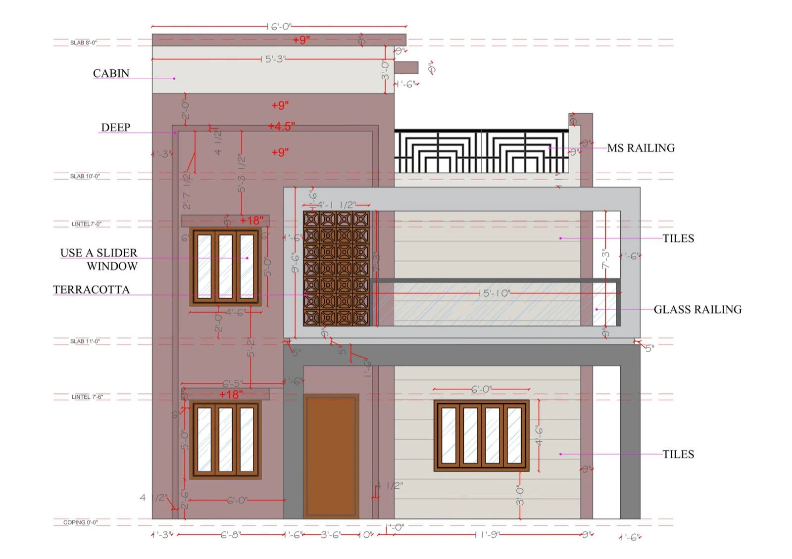 2D Elevation & Exterior Details